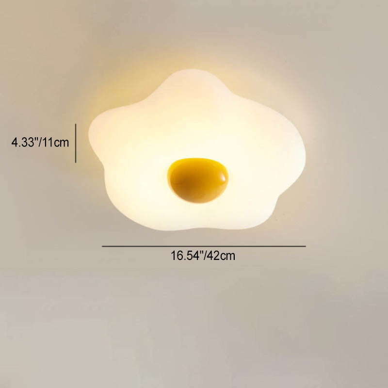 Contemporary Creative Fried Egg Rotational Molding Iron LED Flush Mount Ceiling Light For Living Room Lumendat