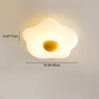 Contemporary Creative Fried Egg Rotational Molding Iron LED Flush Mount Ceiling Light For Living Room Lumendat