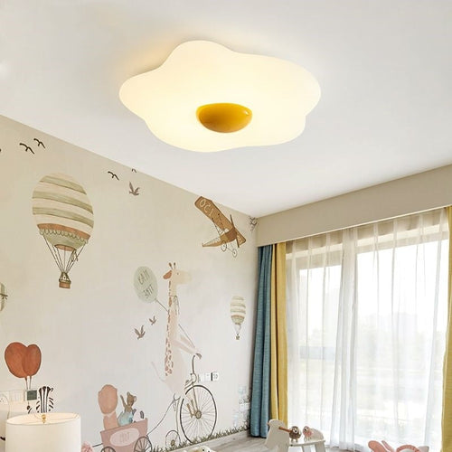 Contemporary Creative Fried Egg Rotational Molding Iron LED Flush Mount Ceiling Light For Living Room Lumendat