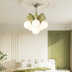 Contemporary Nordic Cream Heart Shape Resin Metal Pe 4/6 - Light Chandelier for Living Room BulbSquare