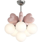 Contemporary Nordic Cream Heart Shape Resin Metal Pe 4/6 - Light Chandelier for Living Room BulbSquare