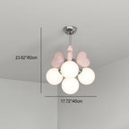 Contemporary Nordic Cream Heart Shape Resin Metal Pe 4/6 - Light Chandelier for Living Room BulbSquare