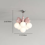 Contemporary Nordic Cream Heart Shape Resin Metal Pe 4/6 - Light Chandelier for Living Room BulbSquare