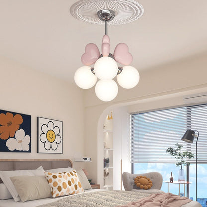 Contemporary Nordic Cream Heart Shape Resin Metal Pe 4/6 - Light Chandelier for Living Room