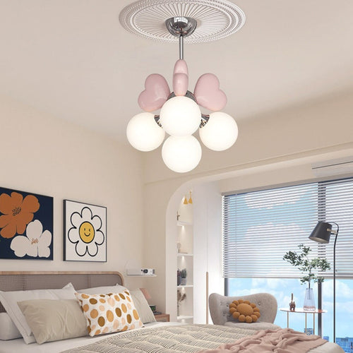 Contemporary Nordic Cream Heart Shape Resin Metal Pe 4/6 - Light Chandelier for Living Room