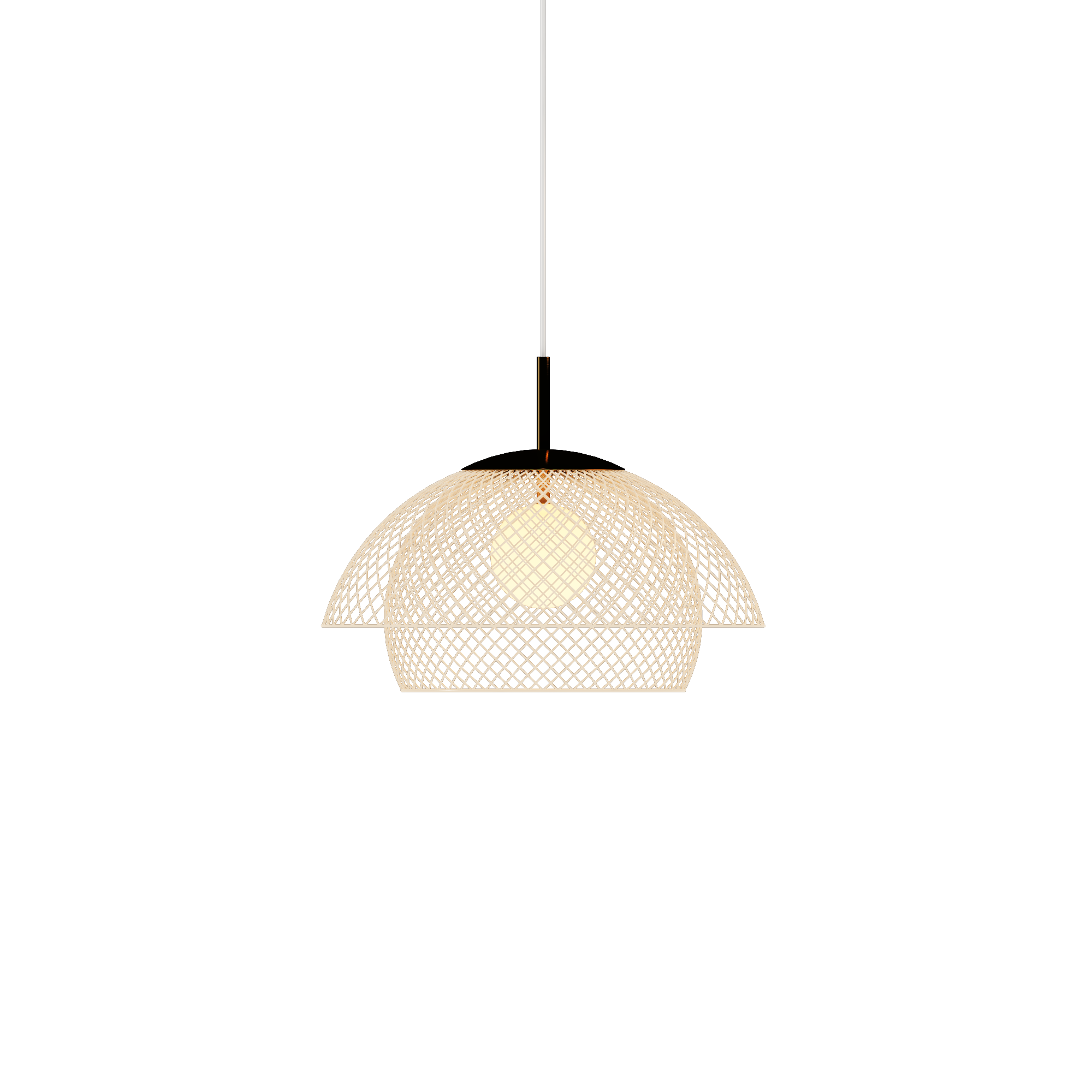 Traditional Japanese Rattan Net Hardware 1 - Light Pendant Light For Dining Room
