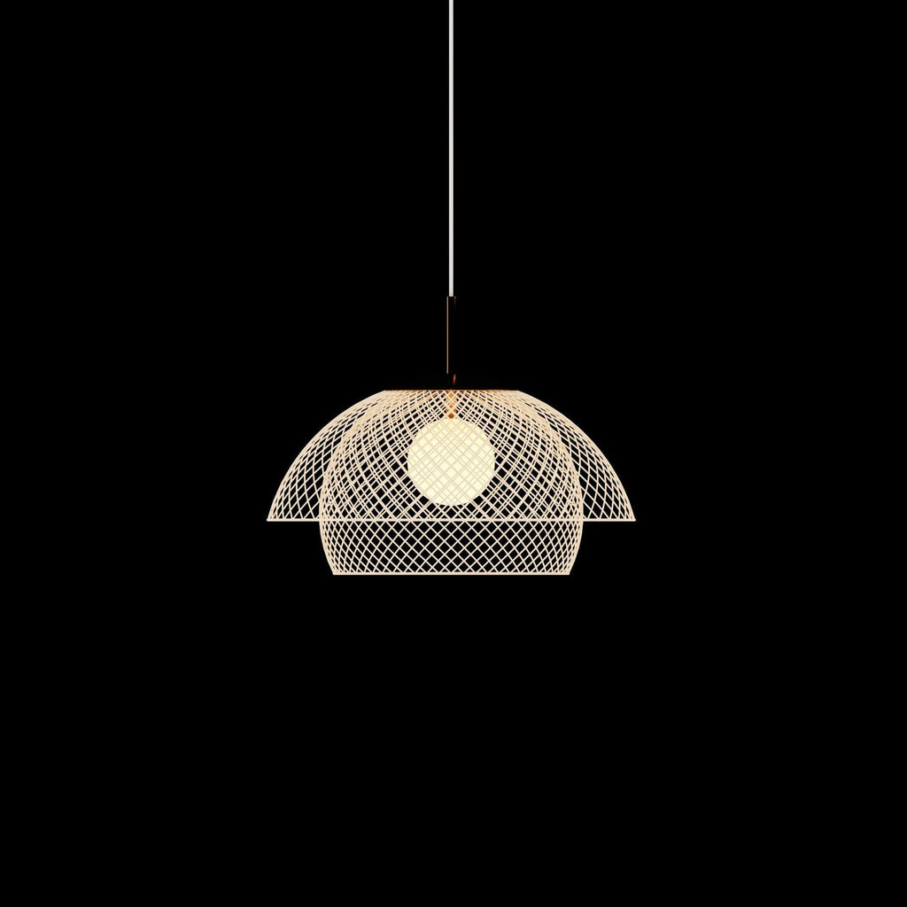 Traditional Japanese Rattan Net Hardware 1 - Light Pendant Light For Dining Room