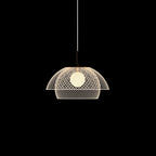 Traditional Japanese Rattan Net Hardware 1 - Light Pendant Light For Dining Room