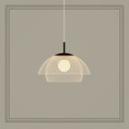 Traditional Japanese Rattan Net Hardware 1 - Light Pendant Light For Dining Room