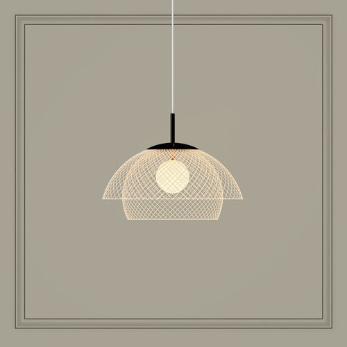Traditional Japanese Rattan Net Hardware 1 - Light Pendant Light For Dining Room