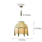 Traditional Chinese Embroidery Fabric Brass 1 - Light Pendant Light For Living Room