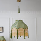 Traditional Chinese Embroidery Fabric Brass 1 - Light Pendant Light For Living Room