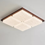 Contemporary Retro Square Blocks Acrylic Ash LED Flush Mount Ceiling Light For Living Room