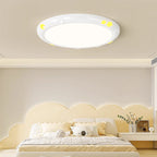 Modern Simplicity Stars Moon Round Iron ABS Resin LED Flush Mount Ceiling Light For Bedroom