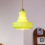 Contemporary Creative Gourd Glass Copper Iron 1 - Light Pendant Light For Dining Room