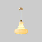 Contemporary Creative Gourd Glass Copper Iron 1 - Light Pendant Light For Dining Room