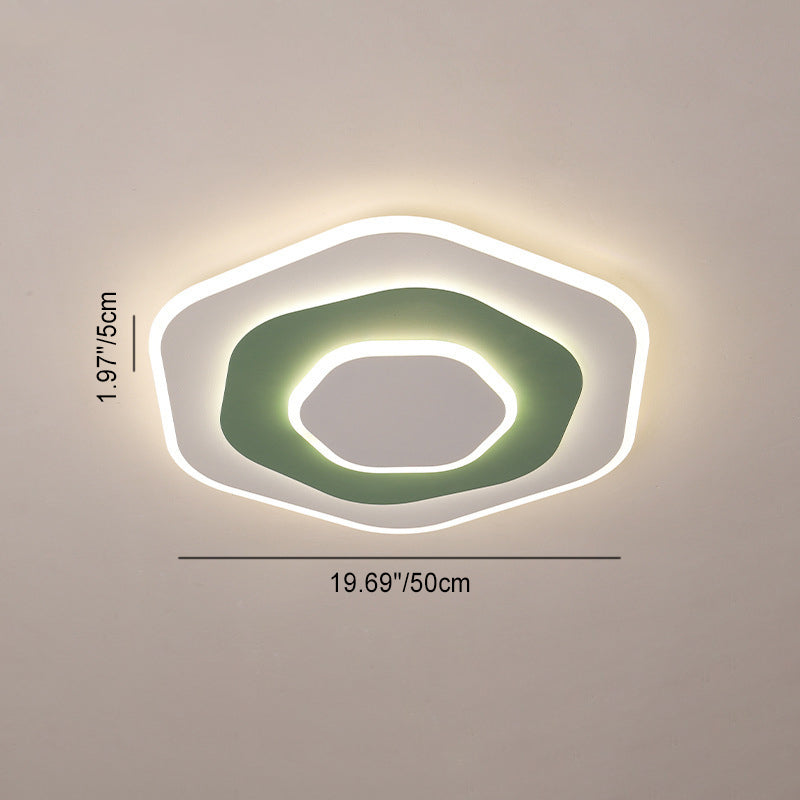 Contemporary Creative Flowers Iron Aluminum Acrylic LED Flush Mount Ceiling Light For Bedroom