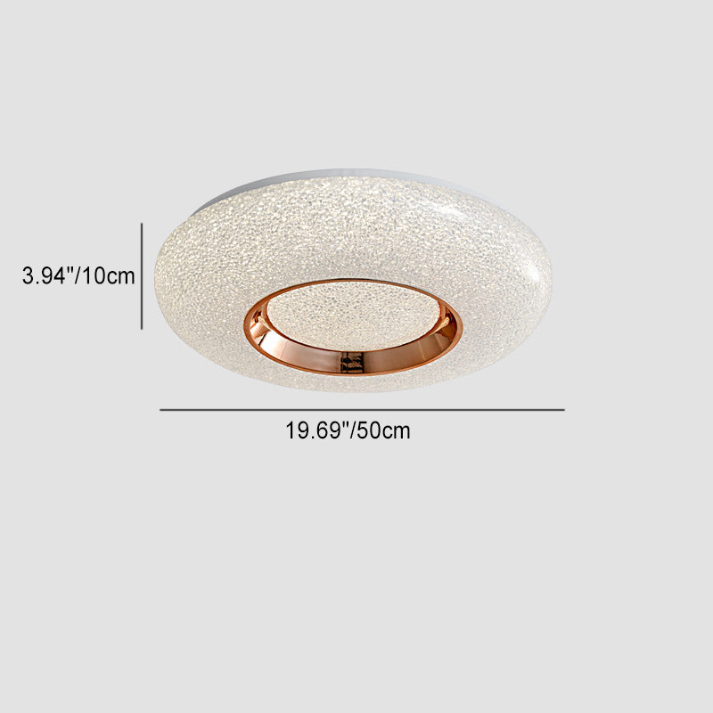 Contemporary Nordic Round Metal Acrylic LED Flush Mount Ceiling Light for Bedroom