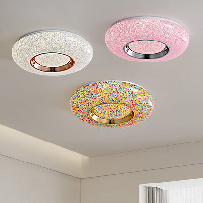 Contemporary Nordic Round Metal Acrylic LED Flush Mount Ceiling Light for Bedroom