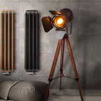 Contemporary Creative Camera Iron Wood 1 - Light Standing Floor Lamp For Living Room Lumendat