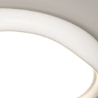 Modern Minimalist Corrugated Edge Cream Iron Resin Acrylic LED Flush Mount Ceiling Light For Bedroom