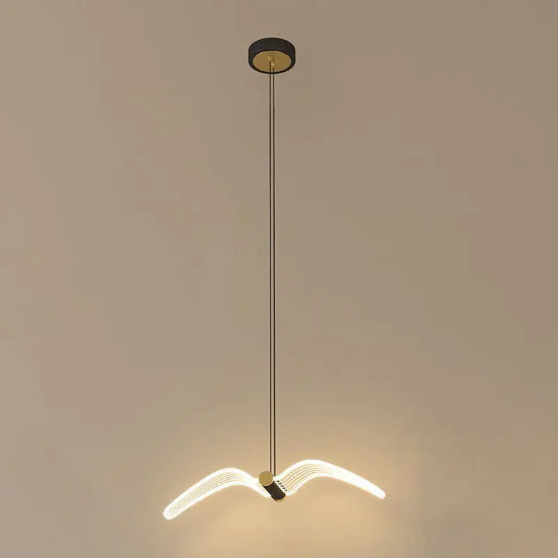 Contemporary Creative Seagull Iron Acrylic LED Pendant Light for Dining Room Lumendat