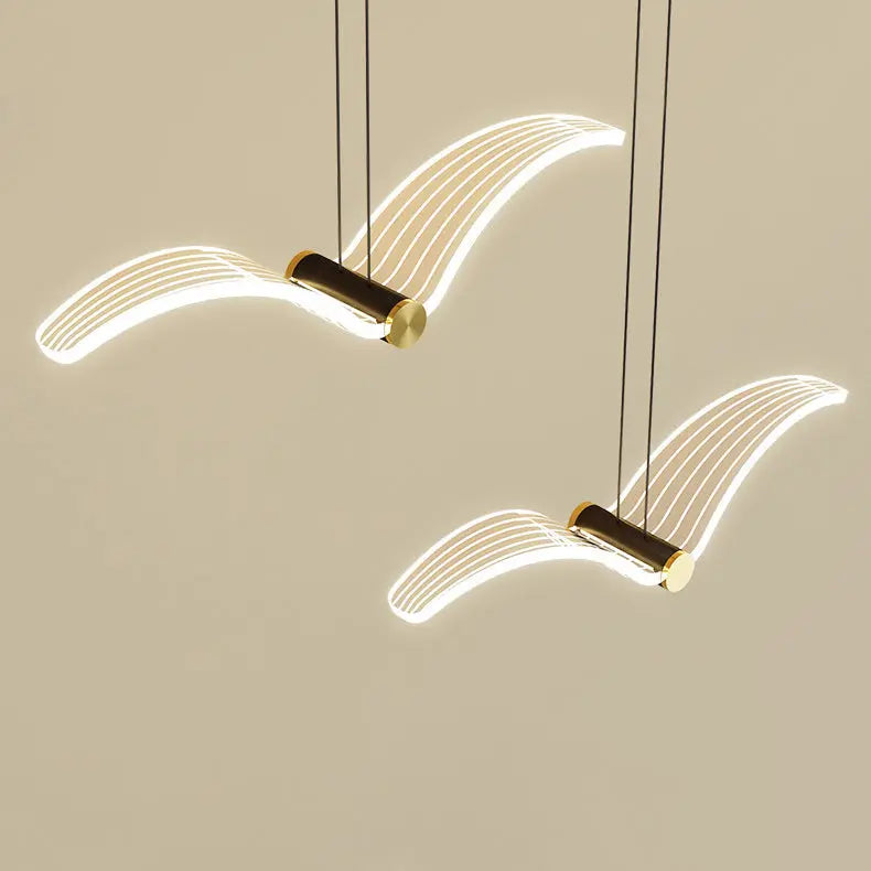 Contemporary Creative Seagull Iron Acrylic LED Pendant Light for Dining Room Lumendat