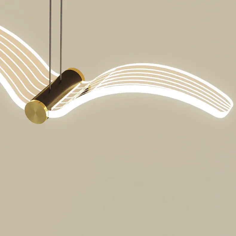 Contemporary Creative Seagull Iron Acrylic LED Pendant Light for Dining Room Lumendat