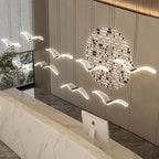 Contemporary Creative Seagull Iron Acrylic LED Pendant Light for Dining Room Lumendat