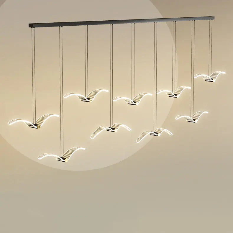 Contemporary Creative Seagull Iron Acrylic LED Pendant Light for Dining Room Lumendat