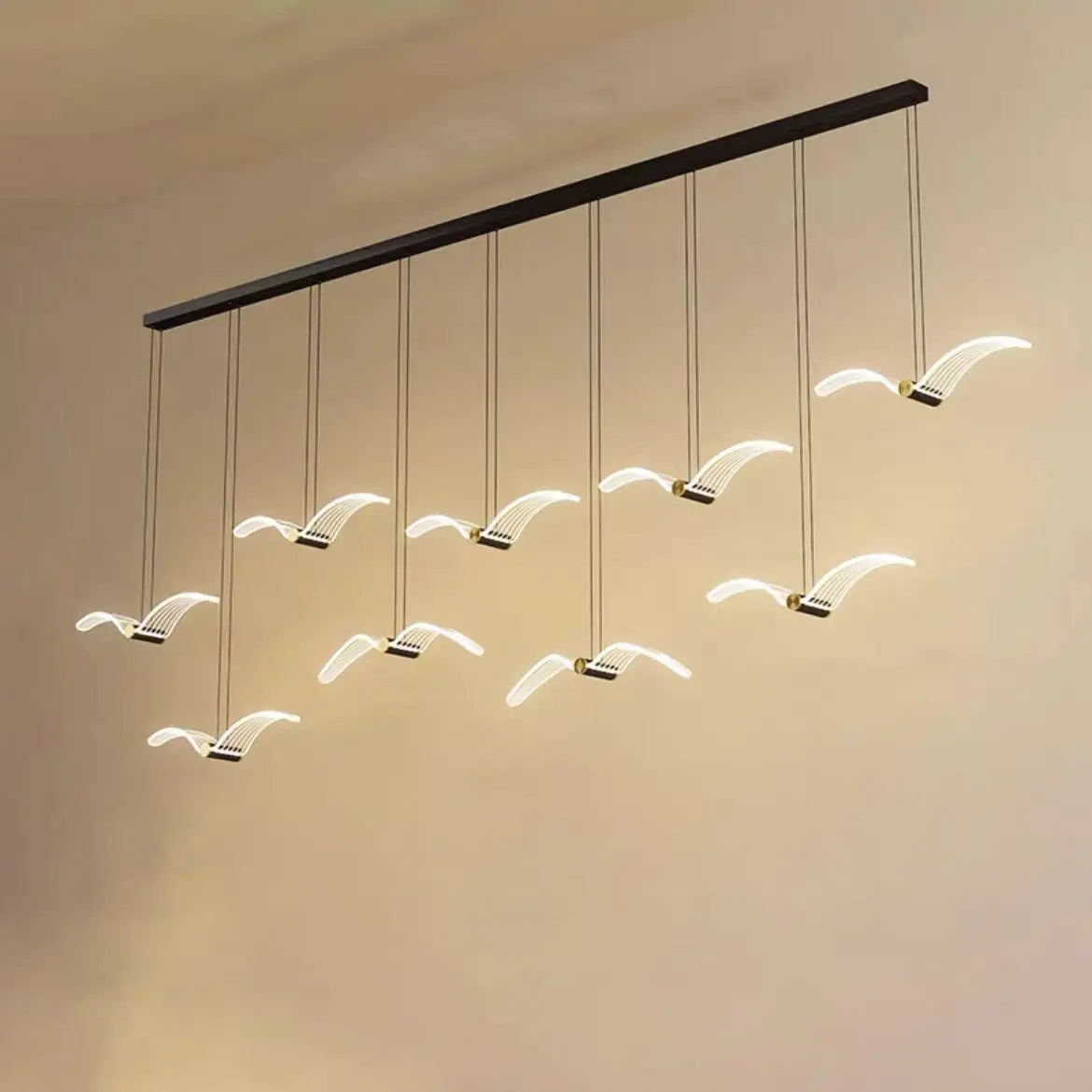 Contemporary Creative Seagull Iron Acrylic LED Pendant Light for Dining Room Lumendat