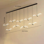 Contemporary Creative Seagull Iron Acrylic LED Pendant Light for Dining Room Lumendat