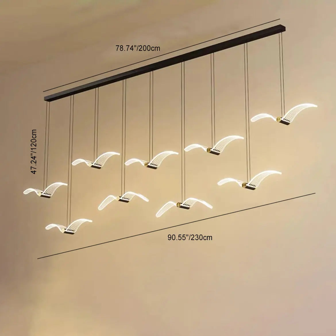 Contemporary Creative Seagull Iron Acrylic LED Pendant Light for Dining Room Lumendat