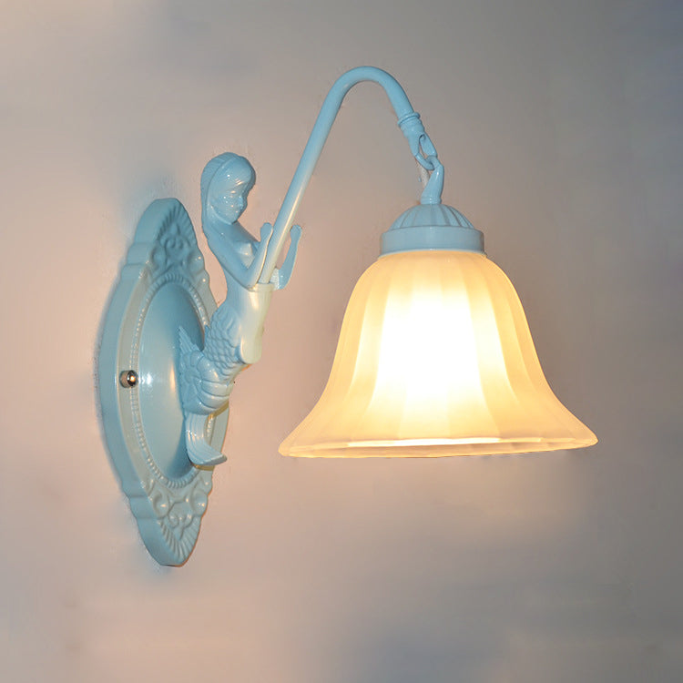 Traditional Tiffany Hardware Glass Pattern 1 - Light Wall Sconce Lamp For Bedroom