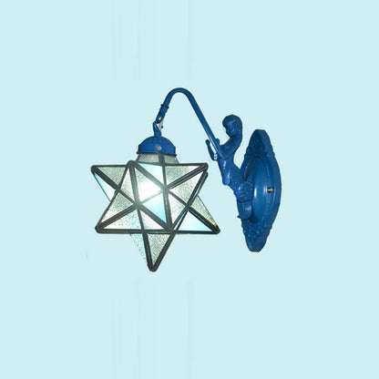 Traditional Tiffany Hardware Glass Pattern 1 - Light Wall Sconce Lamp For Bedroom