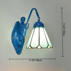 Traditional Tiffany Hardware Glass Pattern 1 - Light Wall Sconce Lamp For Bedroom