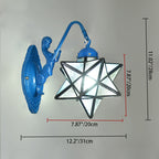 Traditional Tiffany Hardware Glass Pattern 1 - Light Wall Sconce Lamp For Bedroom