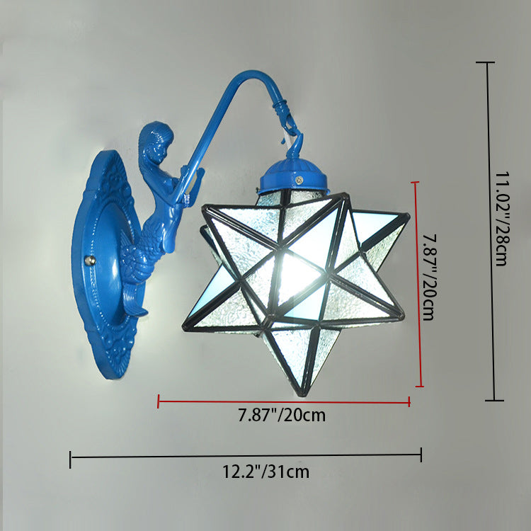 Traditional Tiffany Hardware Glass Pattern 1 - Light Wall Sconce Lamp For Bedroom