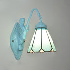 Traditional Tiffany Hardware Glass Pattern 1 - Light Wall Sconce Lamp For Bedroom