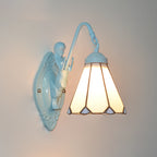 Traditional Tiffany Hardware Glass Pattern 1 - Light Wall Sconce Lamp For Bedroom