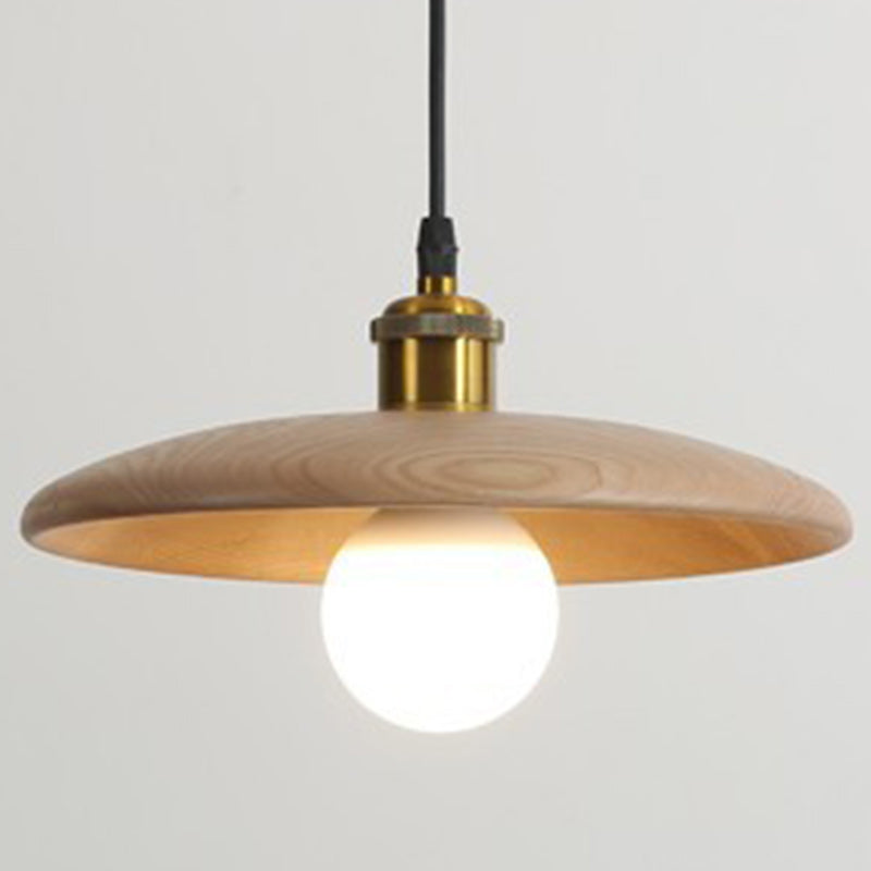 Traditional Chinese Umbrella Aluminum Solid Wood 1 - Light Pendant Light for Dining Room BulbSquare