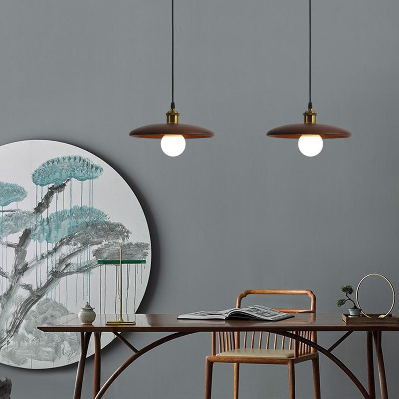 Traditional Chinese Umbrella Aluminum Solid Wood 1 - Light Pendant Light for Dining Room BulbSquare