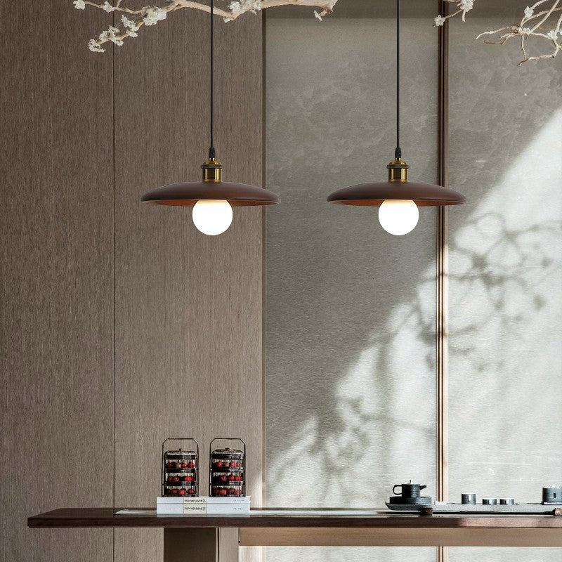 Traditional Chinese Umbrella Aluminum Solid Wood 1 - Light Pendant Light for Dining Room BulbSquare