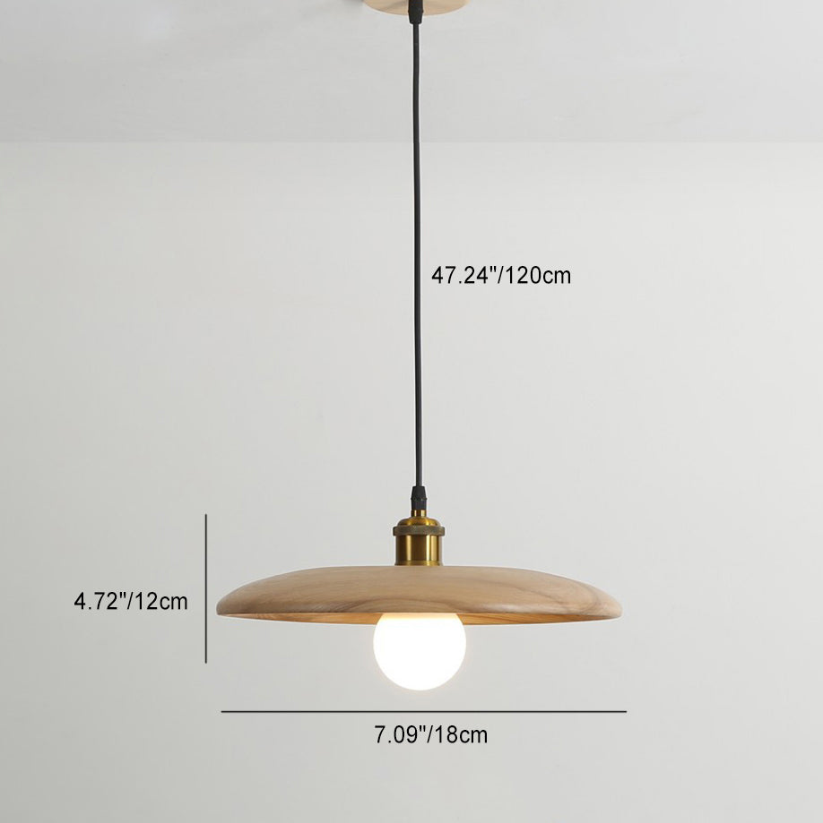 Traditional Chinese Umbrella Aluminum Solid Wood 1 - Light Pendant Light for Dining Room BulbSquare