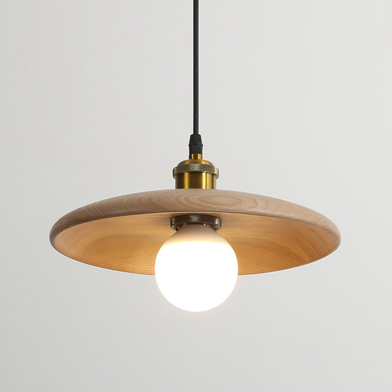 Traditional Chinese Umbrella Aluminum Solid Wood 1 - Light Pendant Light for Dining Room BulbSquare