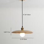 Traditional Chinese Umbrella Aluminum Solid Wood 1 - Light Pendant Light for Dining Room BulbSquare