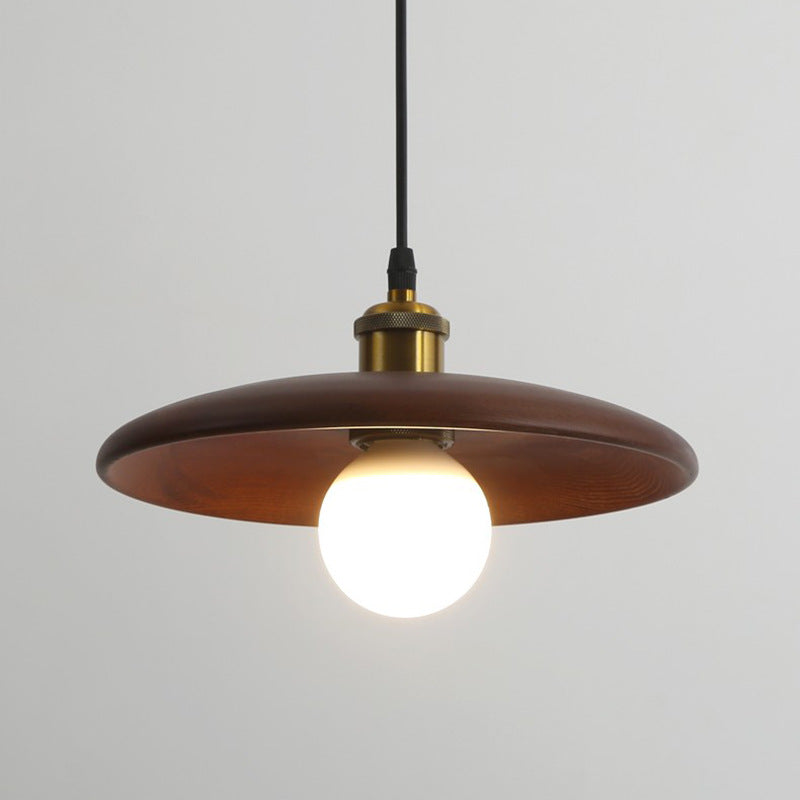 Traditional Chinese Umbrella Aluminum Solid Wood 1 - Light Pendant Light for Dining Room BulbSquare