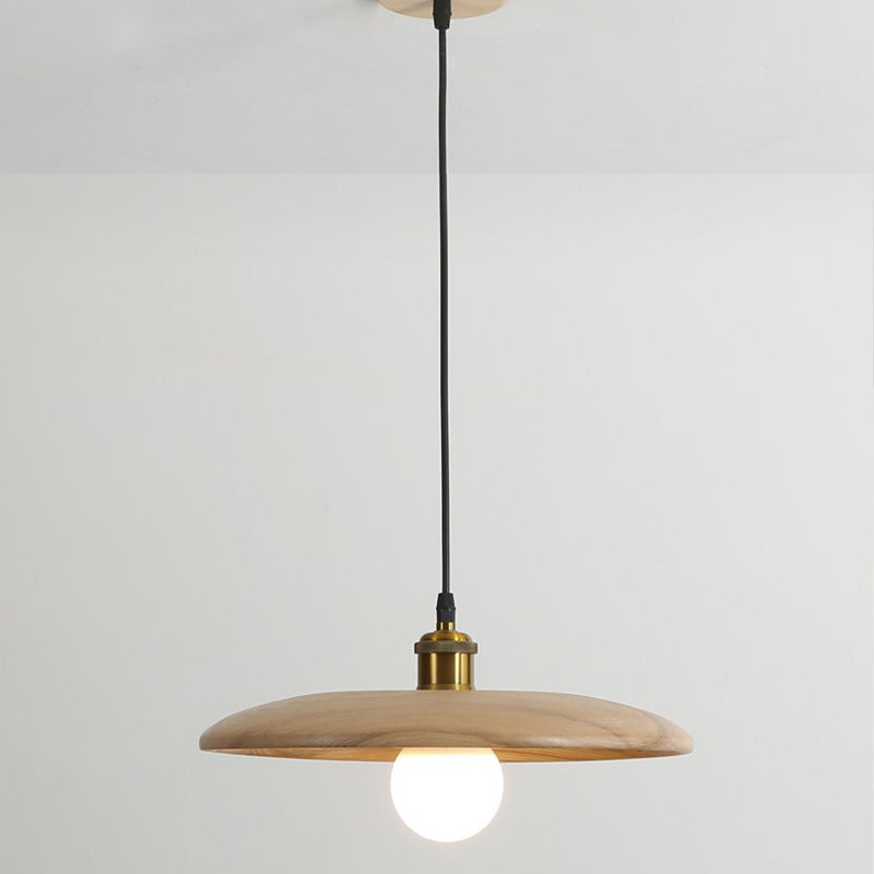 Traditional Chinese Umbrella Aluminum Solid Wood 1 - Light Pendant Light for Dining Room BulbSquare