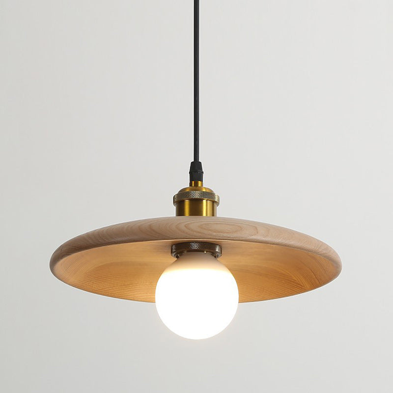 Traditional Chinese Umbrella Aluminum Solid Wood 1 - Light Pendant Light for Dining Room BulbSquare
