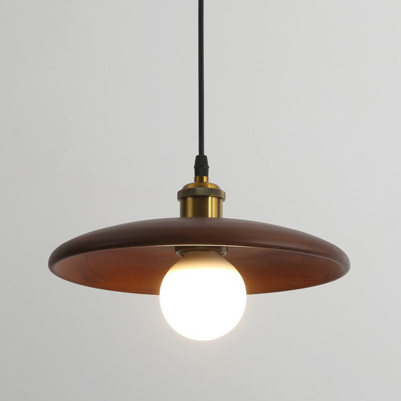 Traditional Chinese Umbrella Aluminum Solid Wood 1 - Light Pendant Light for Dining Room BulbSquare
